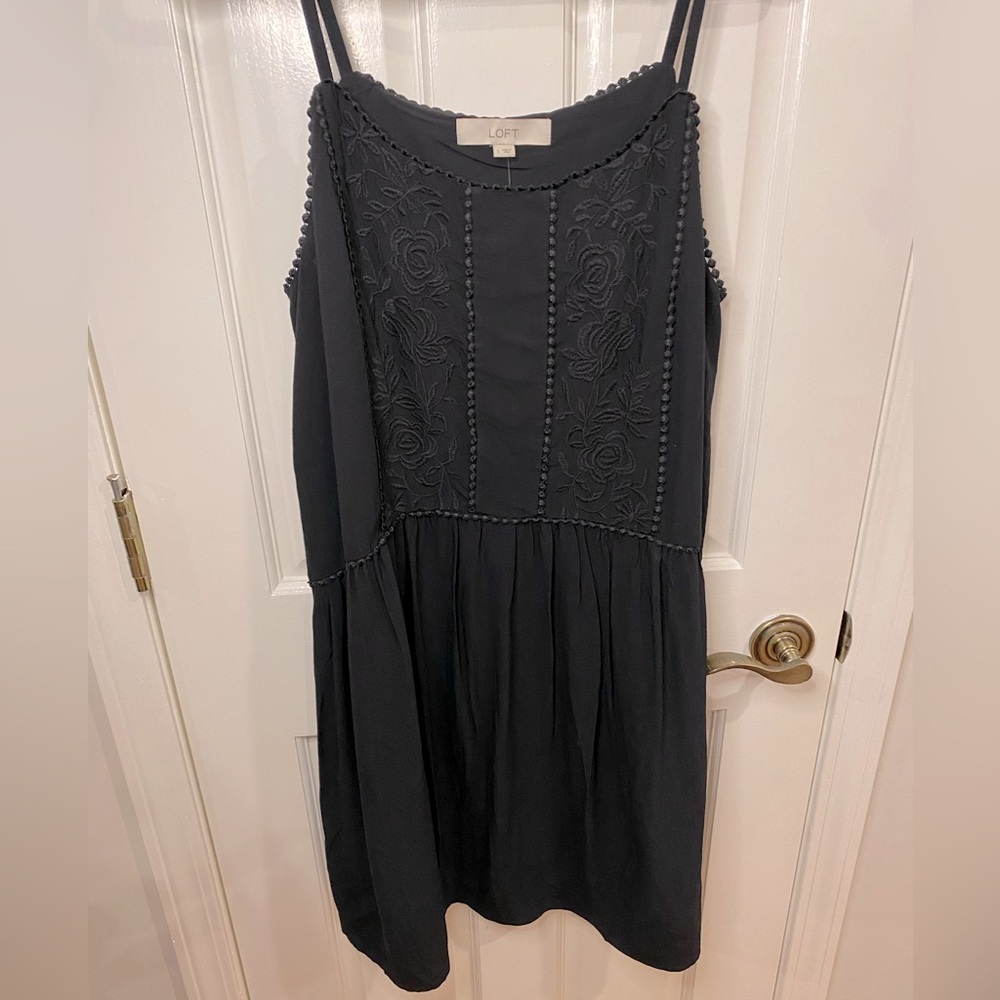 The Loft Black Midi Dress - Size Large